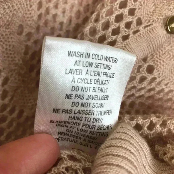 Tricotto Peach/Pink Mesh Cardigan Size  Small - Picture 2 of 16